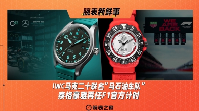 IWC马克二十联名“马石油车队”、泰格豪雅再任F1官方计时：腕表新鲜事（1.6 - 1.12）