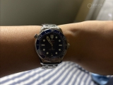 蓝色表盘独特的质感  欧米茄海马300蓝钢
