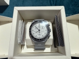 三只白面计时  Swatch欧米茄1965联名款开箱