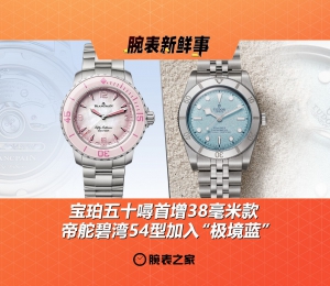 宝珀五十噚首增38毫米款、帝舵碧湾54型加入“极境蓝”：腕表新鲜事（6.16 - 6.22）