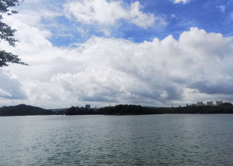 站在湖边看风景
