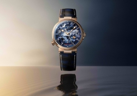 宝玑Marine航海系列Hora Mundi 5555世界时腕表 苍穹碧海间 礼赞宝玑250年机械时艺