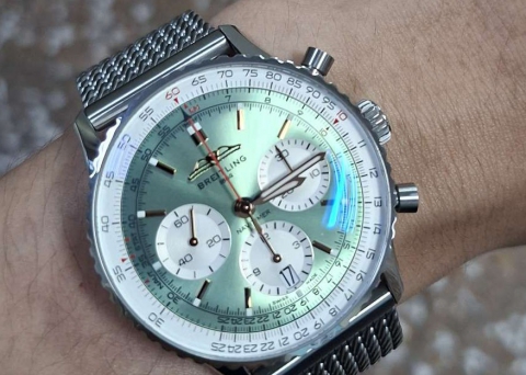 绿色盘面我的最爱  百年灵航空计时41mm