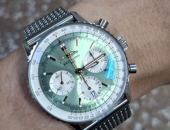 绿色盘面我的最爱  百年灵航空计时41mm