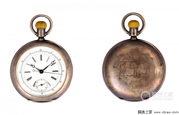 图1-图2：生产于1878年的银质怀表，搭载有浪琴表创造的首枚计时码表机芯20H